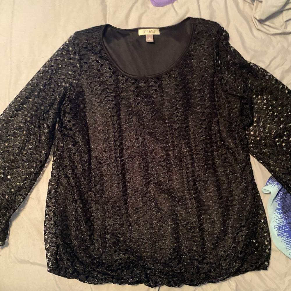 Black crochet top